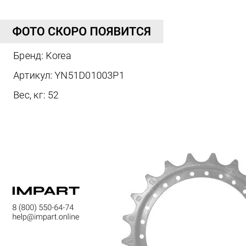YN51D01003P1 Звездочка 72230314 Korea